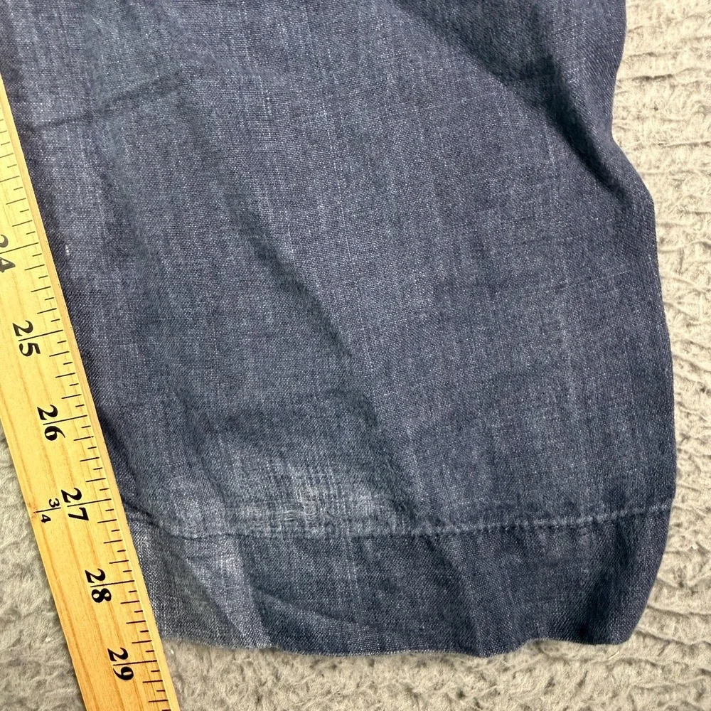 Banana Republic 100% Linen Pants Mens 30x30 Blue Chino Beach Drawstring Straight
